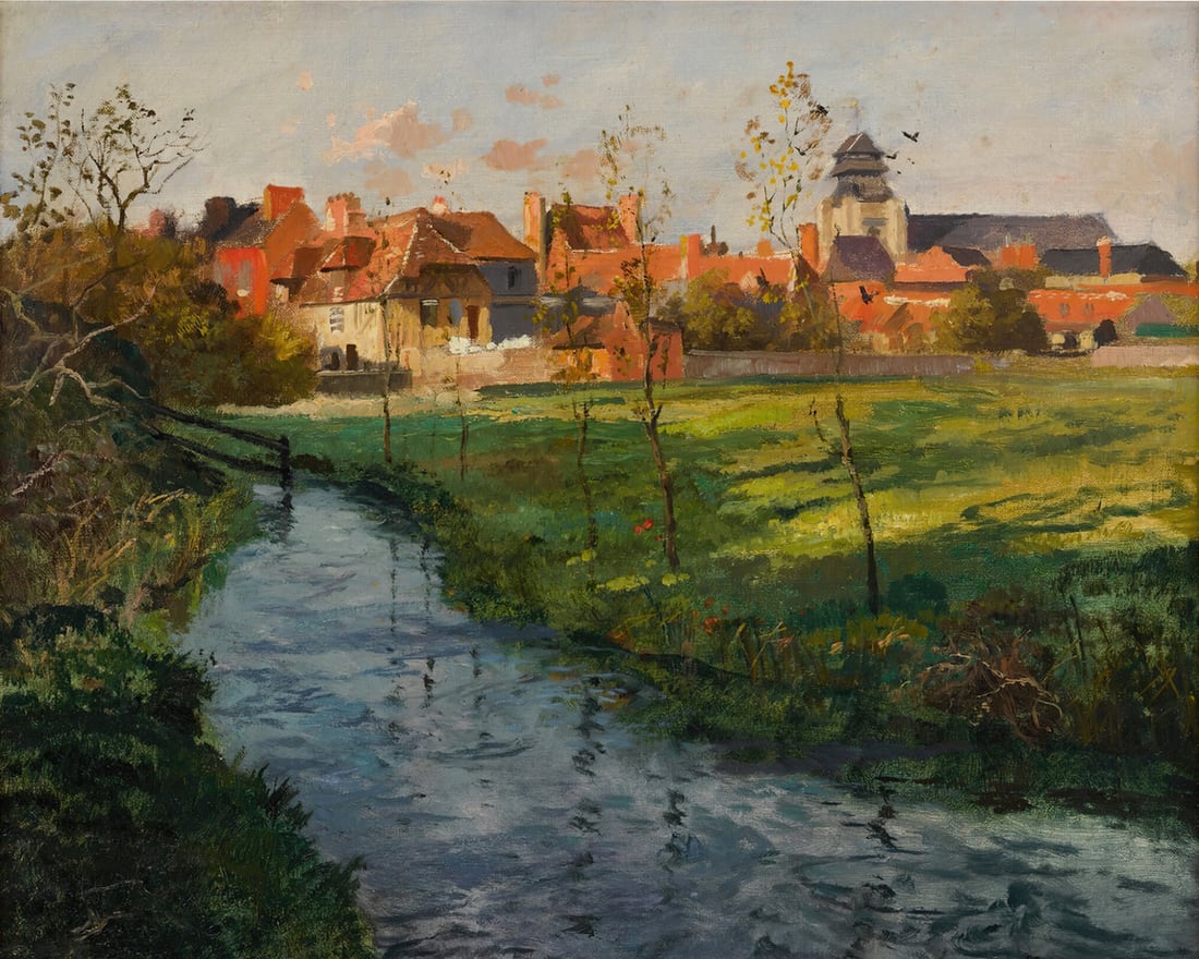 Village by a Stream