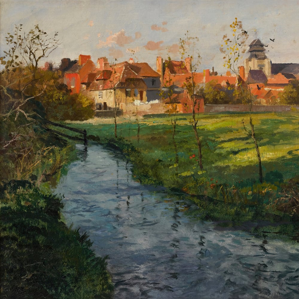 Village by a Stream