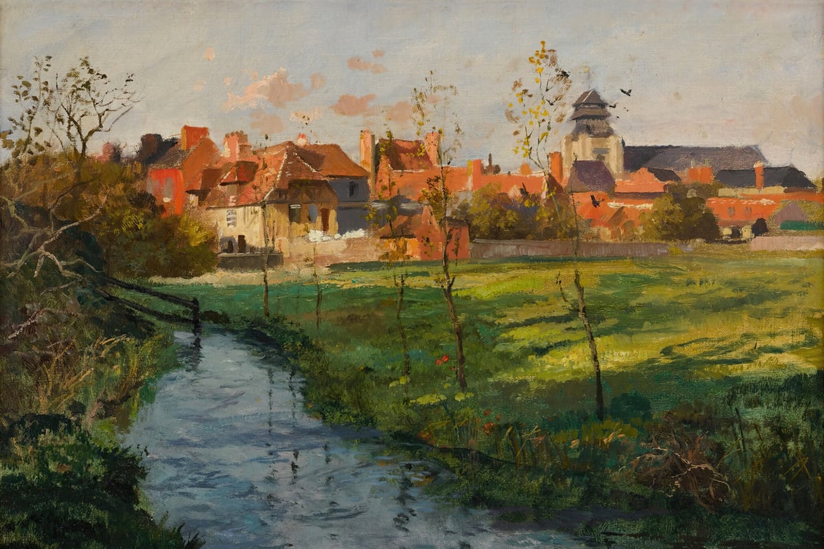 Village by a Stream